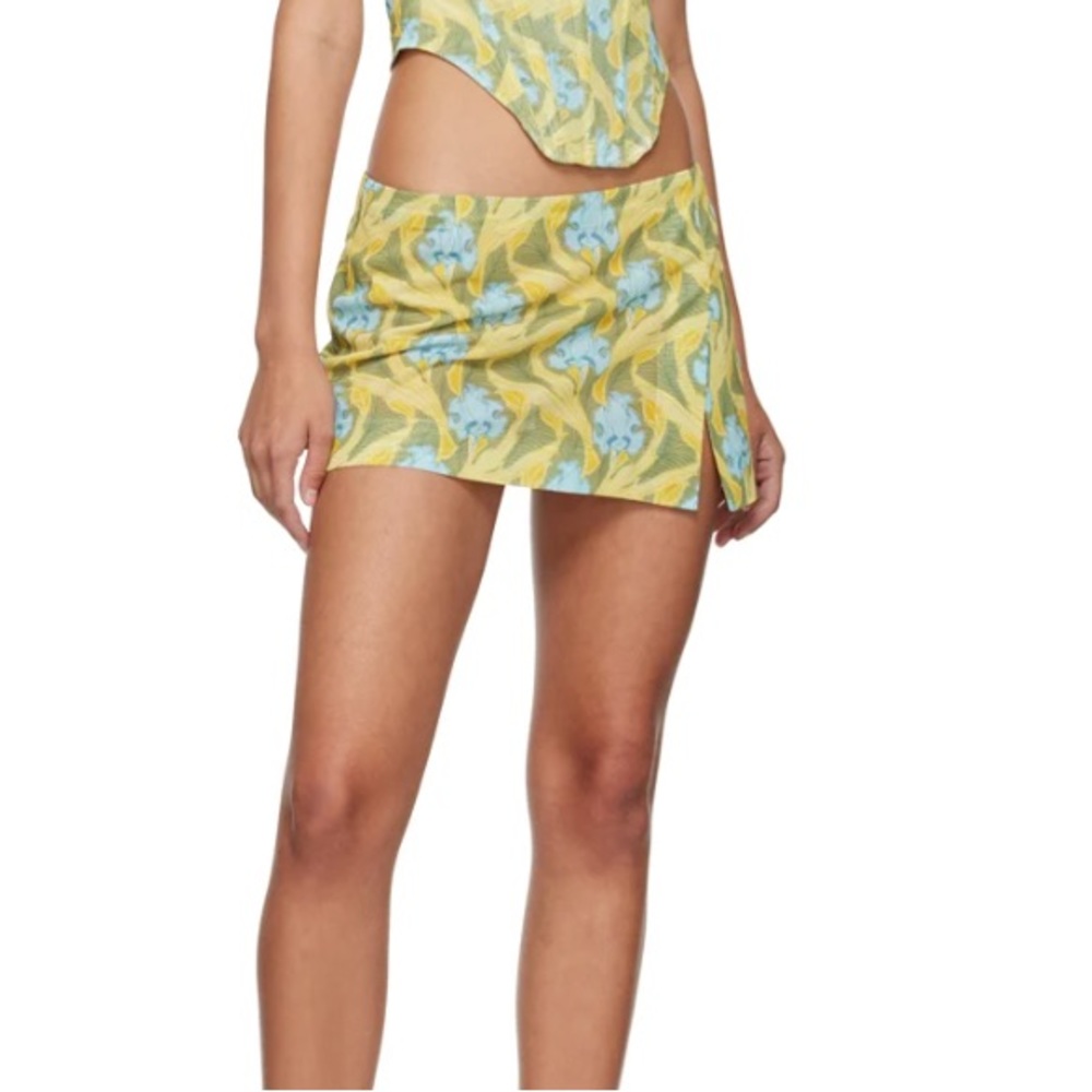 MIAOU miro micro mini skirt in yellow print